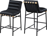 Burke Contemporary Counter Stool with Soft Upholstery and Sturdy Matte Black Metal Frame for Dining