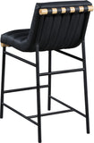 Burke Contemporary Counter Stool with Soft Upholstery and Sturdy Matte Black Metal Frame for Dining