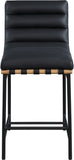 Burke Contemporary Counter Stool with Soft Upholstery and Sturdy Matte Black Metal Frame for Dining