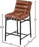 Burke Contemporary Counter Stool with Soft Upholstery and Sturdy Matte Black Metal Frame for Dining