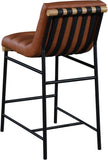 Burke Contemporary Counter Stool with Soft Upholstery and Sturdy Matte Black Metal Frame for Dining