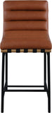 Burke Contemporary Counter Stool with Soft Upholstery and Sturdy Matte Black Metal Frame for Dining