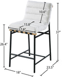 Burke Contemporary Counter Stool with Soft Upholstery and Sturdy Matte Black Metal Frame for Dining