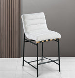 Burke Contemporary Counter Stool with Soft Upholstery and Sturdy Matte Black Metal Frame for Dining