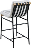 Burke Contemporary Counter Stool with Soft Upholstery and Sturdy Matte Black Metal Frame for Dining