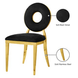 Carousel Velvet Dining Chair Set - Modern Gold Stainless Steel Frame with Plush Comfort Design
