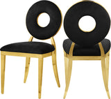Carousel Velvet Dining Chair Set - Modern Gold Stainless Steel Frame with Plush Comfort Design
