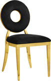 Carousel Velvet Dining Chair Set - Modern Gold Stainless Steel Frame with Plush Comfort Design