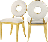 Carousel Velvet Dining Chair Set - Modern Gold Stainless Steel Frame with Plush Comfort Design