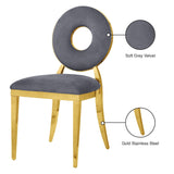 Carousel Velvet Dining Chair Set - Modern Gold Stainless Steel Frame with Plush Comfort Design