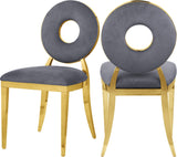 Carousel Velvet Dining Chair Set - Modern Gold Stainless Steel Frame with Plush Comfort Design