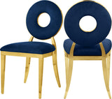 Carousel Velvet Dining Chair Set - Modern Gold Stainless Steel Frame with Plush Comfort Design