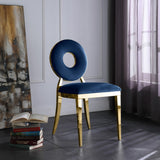 Carousel Velvet Dining Chair Set - Modern Gold Stainless Steel Frame with Plush Comfort Design