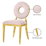 Carousel Velvet Dining Chair Set - Modern Gold Stainless Steel Frame with Plush Comfort Design