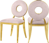 Carousel Velvet Dining Chair Set - Modern Gold Stainless Steel Frame with Plush Comfort Design