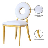 Carousel Contemporary Dining Chairs - Set of 2, Plush Comfort with Modern Gold Stainless Steel Frame
