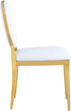 Carousel Contemporary Dining Chairs - Set of 2, Plush Comfort with Modern Gold Stainless Steel Frame