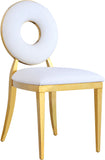Carousel Contemporary Dining Chairs - Set of 2, Plush Comfort with Modern Gold Stainless Steel Frame