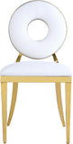 Carousel Contemporary Dining Chairs - Set of 2, Plush Comfort with Modern Gold Stainless Steel Frame