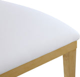 Carousel Contemporary Dining Chairs - Set of 2, Plush Comfort with Modern Gold Stainless Steel Frame