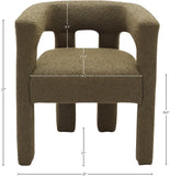 Athena Olive Green Boucle Fabric Dining Chair - Stylish Comfort for Your Contemporary Space