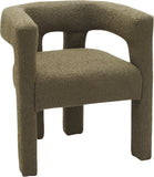 Athena Olive Green Boucle Fabric Dining Chair - Stylish Comfort for Your Contemporary Space
