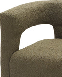 Athena Olive Green Boucle Fabric Dining Chair - Stylish Comfort for Your Contemporary Space