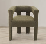 Athena Olive Green Boucle Fabric Dining Chair - Stylish Comfort for Your Contemporary Space