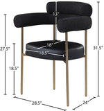 Blake Contemporary Dining Chairs Set of 2 - Stylish Soft Faux Leather and Durable Metal Frame