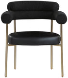 Blake Contemporary Dining Chairs Set of 2 - Stylish Soft Faux Leather and Durable Metal Frame