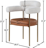 Blake Contemporary Dining Chairs Set of 2 - Stylish Soft Faux Leather and Durable Metal Frame