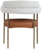 Blake Contemporary Dining Chairs Set of 2 - Stylish Soft Faux Leather and Durable Metal Frame