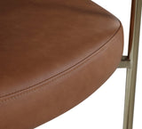 Blake Contemporary Dining Chairs Set of 2 - Stylish Soft Faux Leather and Durable Metal Frame