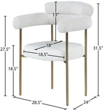 Blake Contemporary Dining Chairs Set of 2 - Stylish Soft Faux Leather and Durable Metal Frame