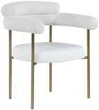 Blake Contemporary Dining Chairs Set of 2 - Stylish Soft Faux Leather and Durable Metal Frame