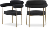 Blake Contemporary Dining Chairs Set of 2 - Stylish Soft Faux Leather and Durable Metal Frame