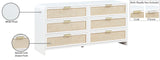 Sage Contemporary Dresser with Rich Wood Frame and Natural Cane Details for Modern Bedroom Style