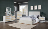 Sage Contemporary Dresser with Rich Wood Frame and Natural Cane Details for Modern Bedroom Style