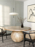 Halton Solid Acacia Wood Dining Table - Stunning Mid Century Design with Rustic Bleached Finish