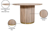 Oakhill Mango Wood Dining Table - Elegant Contemporary Design with Brushed Gold Base & Natural Finish