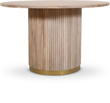 Oakhill Mango Wood Dining Table - Elegant Contemporary Design with Brushed Gold Base & Natural Finish