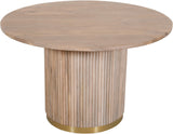 Oakhill Mango Wood Dining Table - Elegant Contemporary Design with Brushed Gold Base & Natural Finish