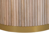 Oakhill Mango Wood Dining Table - Elegant Contemporary Design with Brushed Gold Base & Natural Finish