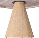Linette Solid White Oak Mid Century Dining Table with Elegant Tapered Base & Rustic Finish