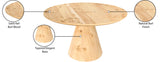 Linette Solid Ash Burl Wood Dining Table - Mid Century Modern Design with Elegant Tapered Base