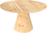 Linette Solid Ash Burl Wood Dining Table - Mid Century Modern Design with Elegant Tapered Base