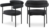 Blake Contemporary Dining Chairs Set of 2 - Stylish Soft Faux Leather and Durable Metal Frame
