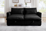 PERTH 86" Loveseat with 2 Ottomans
