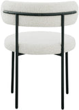 Beacon Boucle Fabric Dining Chair Set - Contemporary Design with Sturdy Iron Frame for Comfort