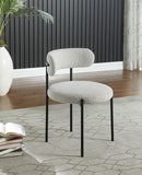 Beacon Boucle Fabric Dining Chair Set - Contemporary Design with Sturdy Iron Frame for Comfort